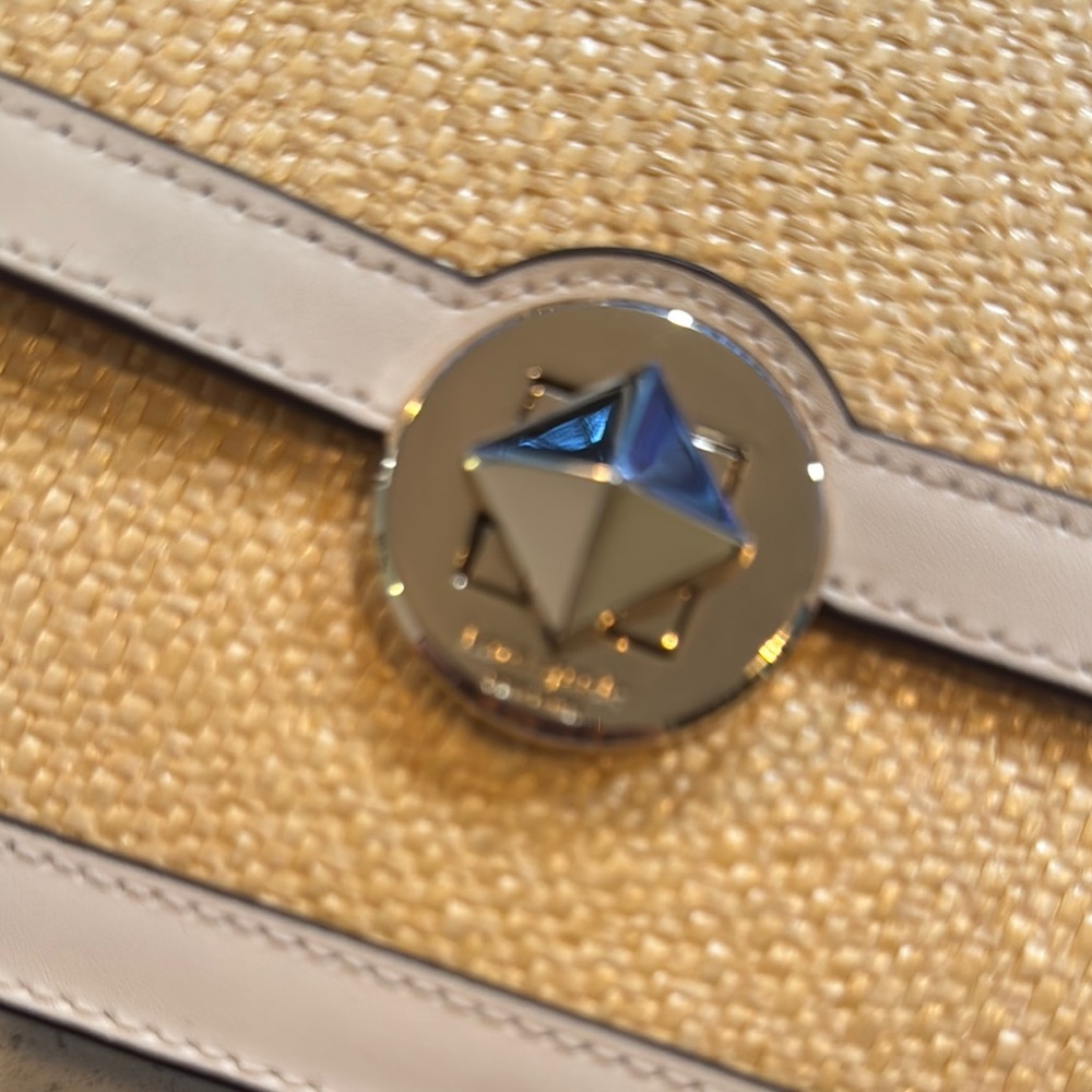 Kate Spade Gold and White Crossbody Bag with Flap Closure - Picture 8 of 9
